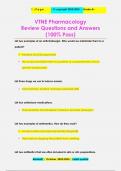 VTNE Pharmacology  Review Questions and Answers (100% Pass)