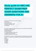 Study guide for NBC-HIS: PERFECT EXAM PREP GUIDE QUESTIONS AND ANSWERS FOR A+