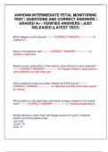 AWHONN INTERMEDIATE FETAL MONITORING TEST | QUESTIONS AND CORRECT ANSWERS | GRADED A+ | VERIFIED ANSWERS | JUST RELEASED (LATEST TEST)