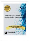 EML1501 Assignment 5 (COMPLETE ANSWERS) 2024 - DUE October 2024; 100% TRUSTED Complete, trusted solutions and explanations. 