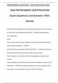 2024 PATHFINDER CERTIFICATION Exam Questions and Answers 100% Solved