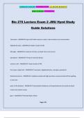 Bio 270 Lecture Exam 2 JMU Hynd Study Guide Solutions