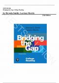 Test Bank for Bridging the Gap: College Reading 13th Edition by Brenda Smith, LeeAnn Morris, All Chapters |Complete Guide A+