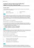 NRSG=113 Test-Bank = Maternal Child Nursing Care=by Perry -6th Edition- NEW UPDATE 2023/2024 NRSG 113 Test Bank - Maternal Child Nursing Care by Perry (6th Edition) NEW UPDATE 2022/2023 Table of Contents Table of Contents 1 Chapter 01: 21st Century Mate