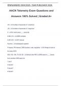 AACN Telemetry Exam Questions and Answers 100% Solved | Graded A+