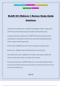 BLAW 301 Midterm 1 Review Study Guide Solutions