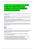 ACCT 3001 LSU EXAM TEST BANK COMPLETE QUESTIONS AND CORRECT DETAILED ANSWERS (VERIFIED ANSWERS)  