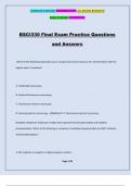 BSCI330 Final Exam Practice Questions and Answers