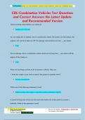 CDL - SECTION 6: COMBINATION  VEHICLES Questions and Correct Answers  the Latest Update and Recommended  Version