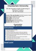 NR-503 Population Health, Epidemiology & Statistical Principles at Chamberlain University NR-503 Epidemiology Final  : 2024- 2025 Exam Preparation Compilation Bundle | Grades A+| 100% Pass Guarantee | Achieve Success! 