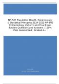 NR-503 Population Health, Epidemiology & Statistical Principles 2024-2025 NR-503 Epidemiology Midterm and Final Exam Review Questions and Answers | 100% Pass Guaranteed | Graded A+ |