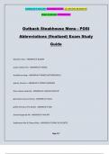 Outback Steakhouse Menu - POSI Abbreviations (finalized) Exam Study Guide