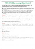 NUR 2474 ( LATEST 2024 / 2025 ) PHARMACOLOGY FINAL EXAM 1 | GRADED A+ QUESTIONS & ANSWERS