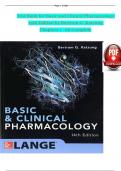 TEST BANK For Basic and Clinical Pharmacology, 14th Edition by Bertram G. Katzung, Verified Chapters 1 - 66, Complete Newest Version