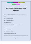 CSU PSY 252 Exam #1 Study Guide Solutions