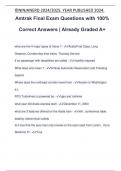 Amtrak Final Exam Questions with 100% Correct Answers | Already Graded A+