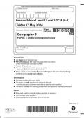 Pearson Edexcel Level1/Level 2 GCSE (9–1)Geography B Paper 1 JUNE 2024 QUESTION PAPER