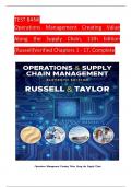 TEST BANK Operations Management Creating Value Along the Supply Chain, 11th Edition (Russell)Verified Chapters 1 - 17, Complete