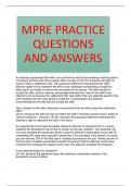 MPRE PRACTICE QUESTIONS AND ANSWERS