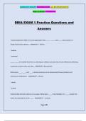 DBIA EXAM 1 Practice Questions and Answers