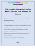 DBIA: Principles of Design-Build and Post Award & Contracts Exam Questions and Answers