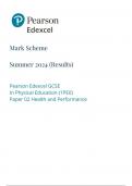 Pearson Edexcel Level1/Level 2 GCSE (9–1)Physical Education COMPONENT 2 JUNE 2024 MARK SCHEME