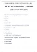 ARDMS RVT Practice Exam 1 Questions and Answers 100% Pass