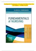 TEST BANK FOR FUNDAMENTALS OF NURSING 11TH EDITION POTTER PERRY ALL CHAPTERS - VERIFIED ANSWERS LATEST 2024