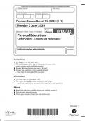 Pearson Edexcel Level1/Level 2 GCSE (9–1)Physical Education COMPONENT 2 JUNE 2024 QUESTION PAPER