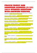 PRAXIS FAMILY AND CONSUMER SCIENCES (5122) 2024 UPDATED QUESTIONS WITH ANSWERS VERIFIED 