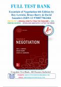 TEST BANK for Essentials of Negotiation 6th Edition by Roy Lewicki, Bruce Barry and David Saunders | All 12 Chapters