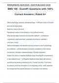 BMS 108 - Exam#1 Questions with 100% Correct Answers | Rated A+