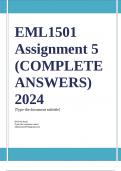 EML1501 Assignment 5 (COMPLETE ANSWERS) 2024 - DUE October 2024; 100% TRUSTED Complete, trusted solutions and explanations. Ensure your success with us...