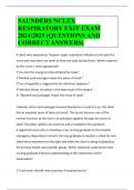 SAUNDERS NCLEX RESPIRATORY EXIT EXAM 2024/2025 (QUESTIONS AND CORRECT ANSWERS)