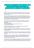 2024 JB LEARNING EMT BASIC BLS RESUSCITATION CHAPTER 13 EXAM WITH CORRECT ANSWERS