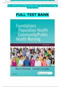 Test Bank for Foundations for Population Health in Community Public Health Nursing 5th Edition by Marcia Stanhope, Jeanette Lancaster ISBN; 9780323443838 Chapter 1-32 Complete Guide A+ (NEWEST 2024)