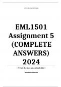 EML1501 Assignment 5 (COMPLETE ANSWERS) 2024 - DUE October 2024; 100% TRUSTED Complete, trusted solutions and explanations. Ensure your success with us...