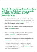 New Hire Competency Exam Questions with Correct Solutions Latest update 