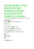 AIR METHODS 1 EXAM QUESTIONS 2024 MARKING SCHEME QUESTIONS WITH CORRECT ANSWERS.