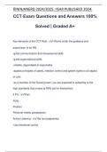 CCT Exam Questions and Answers 100% Solved | Graded A+