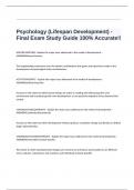  Psychology (Lifespan Development) - Final Exam Study Guide 100% Accurate!!