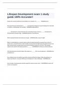 Lifespan Development exam 1 study guide 100% Accurate!!