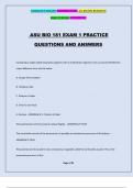 ASU BIO 181 EXAM 1 PRACTICE QUESTIONS AND ANSWERS