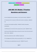 ASU BIO 181 Module 7 Practice Questions and Answers