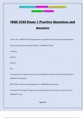 ISQS 2340 Exam 1 Practice Questions and Answers