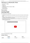 ESS 101 B Laboratory 6 Quiz: Metamorphic Rocks