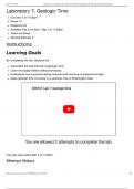 ESS 101 B Laboratory 7 Quiz: Geologic Time