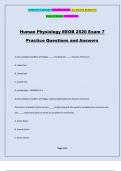 Human Physiology EEOB 2520 Exam 7 Practice Questions and Answers