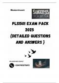 PLS1501 EXAM PACK 2025  {DETAILED QUESTIONS AND ANSWERS }