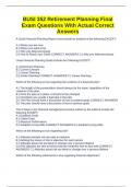 BUSI 352 Retirement Planning Final Exam Questions With Actual Correct Answers